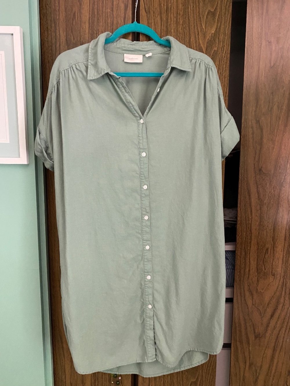 Women's Sage Linen Blend Ecothreads Dress - Size Medium
